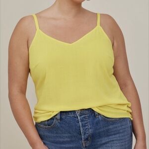 Torrid Yellow Ava Rayon Slub Tank Top 4X 26